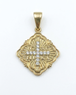 Χειροποίητο Χρυσό Κωνσταντινάτο “Sunray Cross” Κ14