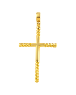 Μασίφ Χρυσός Σταυρός με Minimal & Twisted Σχεδιασμό