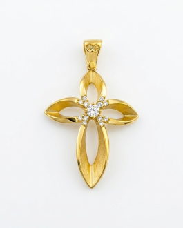 Χειροποίητος Χρυσός Σταυρός “Eternal Petals”