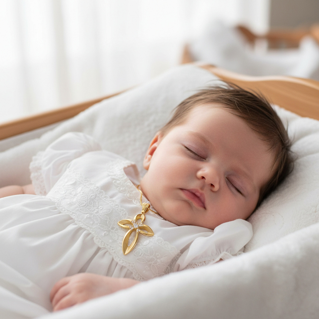 Χειροποίητος Χρυσός Σταυρός "Eternal Petals" - Image 5