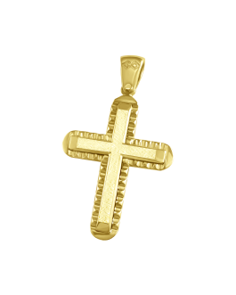 Χειροποίητος Μασίφ Χρυσός Σταυρός “Timeless Relief”